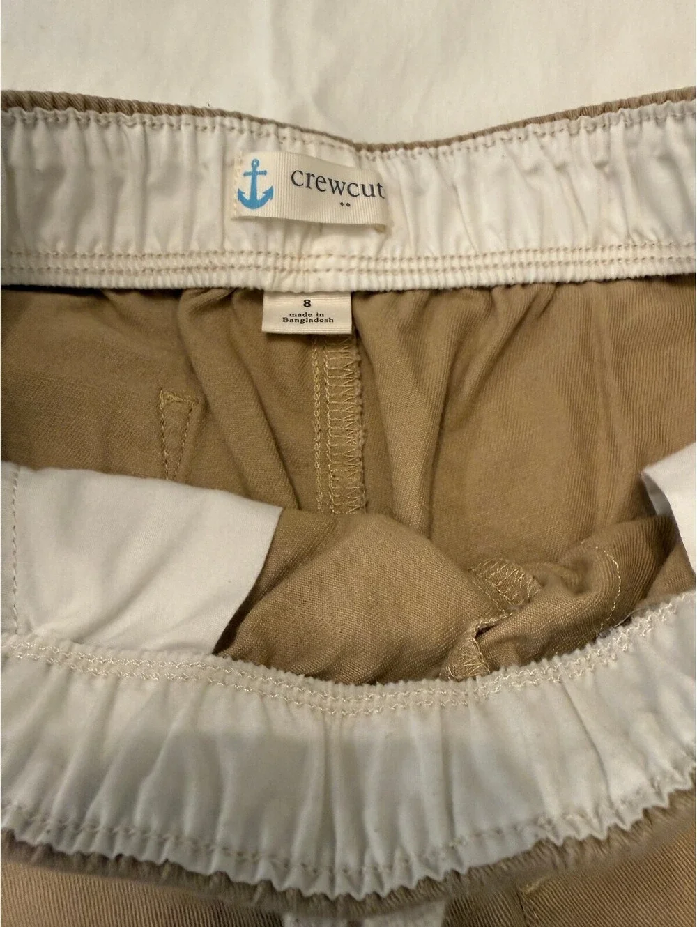 Crewcuts Children's Khaki Elastic Waist Drawstring Shorts, Size 8
